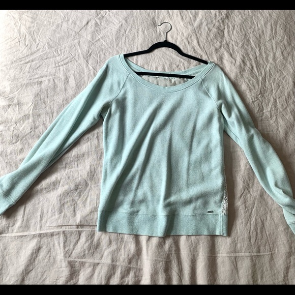 Mint green sweater with lace back - Picture 1 of 3